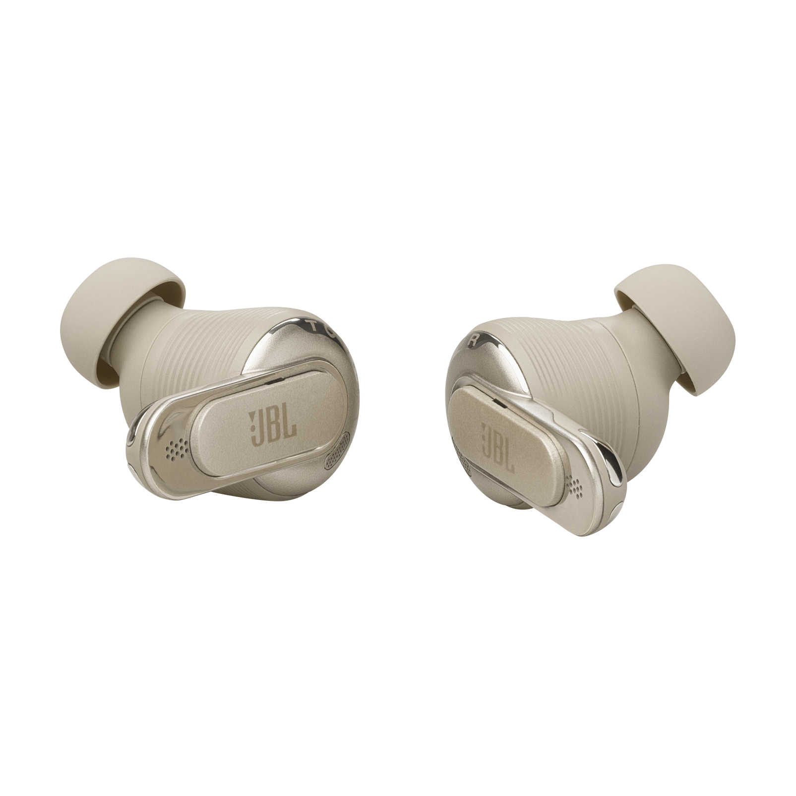 JBL Tour Pro 3 - Latte - True Wireless Noise Cancelling earbuds with Smart Charging Case&trade; - Detailshot 2